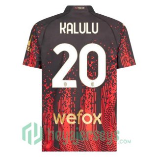 AC Milan (KALULU 20) Soccer Jersey Fourth Red Black 2022/2023