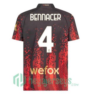 AC Milan (BENNACER 4) Soccer Jersey Fourth Red Black 2022/2023