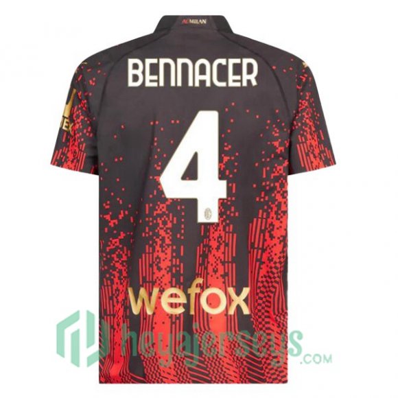 AC Milan (BENNACER 4) Soccer Jersey Fourth Red Black 2022/2023