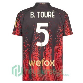 AC Milan (B. TOURÉ 5) Soccer Jersey Fourth Red Black 2022/2023