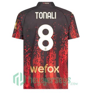 AC Milan (TONALI 8) Soccer Jersey Fourth Red Black 2022/2023