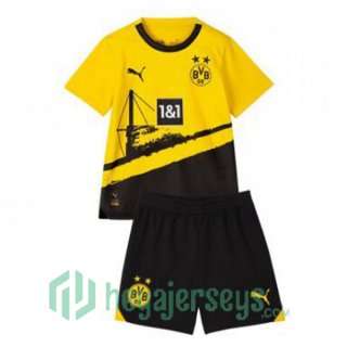Dortmund BVB Kids Soccer Jersey Home Yellow Black 2023/2024