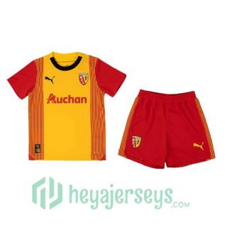 RC Lens Kids Soccer Jersey Home Yellow Red 2023/2024