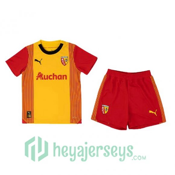RC Lens Kids Soccer Jersey Home Yellow Red 2023/2024