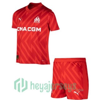 Marseille OM Kids Soccer Jersey Goalkeeper Red 2023/2024
