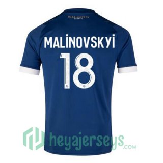 Marseille OM (MALINOVSKYI 18) Soccer Jersey Away Blue 2023/2024