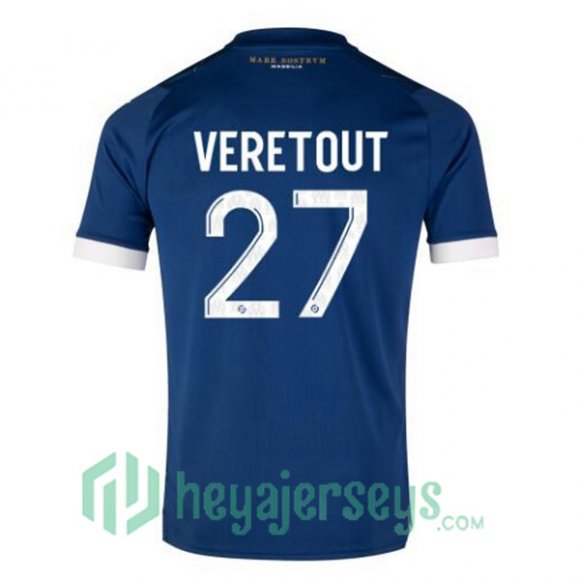 Marseille OM (VERETOUT 27) Soccer Jersey Away Blue 2023/2024