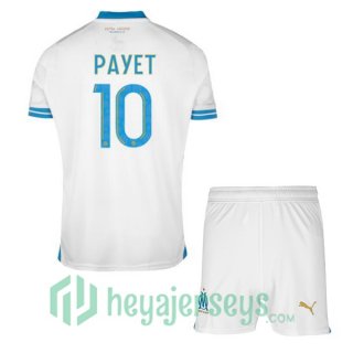 Marseille OM (PAYET 10) Kids Soccer Jersey Home White 2023/2024