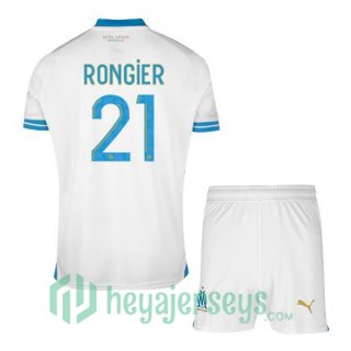 Marseille OM (RONGIER 21) Kids Soccer Jersey Home White 2023/2024