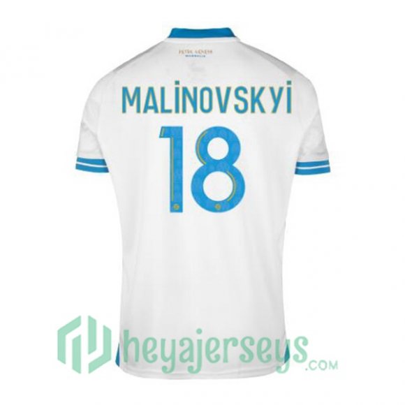 Marseille OM (MALINOVSKYI 18) Soccer Jersey Home White 2023/2024