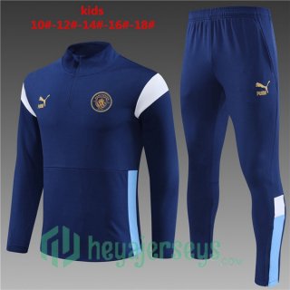 Manchester City Kids Training Tracksuit Suit Royal Bluee 2023/2024
