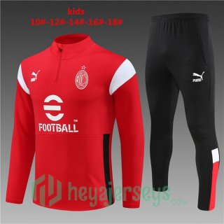 AC Milan Kids Training Tracksuit Suit Red 2023/2024