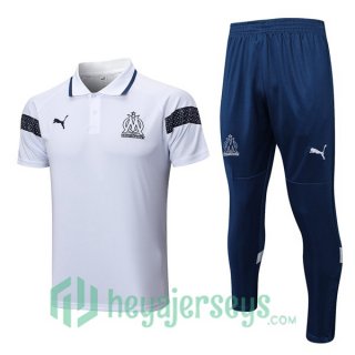Olympique Marseille Soccer Polo + Pants White 2023/2024