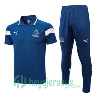 Olympique Marseille Soccer Polo + Pants Blue 2023/2024