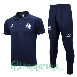 Olympique Marseille Soccer Polo + Pants Royal Blue 2023/2024