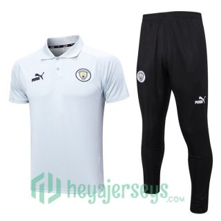 Manchester City Soccer Polo + Pants White 2023/2024