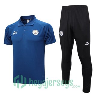 Manchester City Soccer Polo + Pants Royal Blue 2023/2024