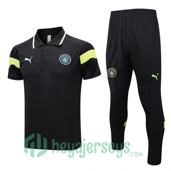 Manchester City Soccer Polo + Pants Black 2023/2024