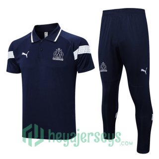 Olympique Marseille Soccer Polo + Pants Royal Bluee 2023/2024