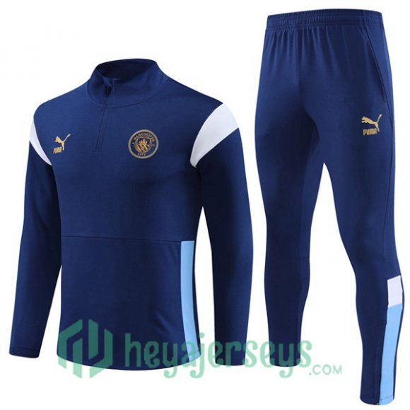 Manchester City Training Tracksuit Suit Royal Bluee 2023/2024