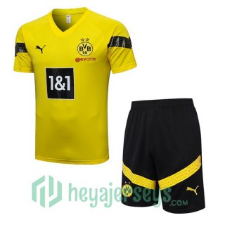 Borussia Dortmund Training T Shirt + Shorts Yellow 2023/2024