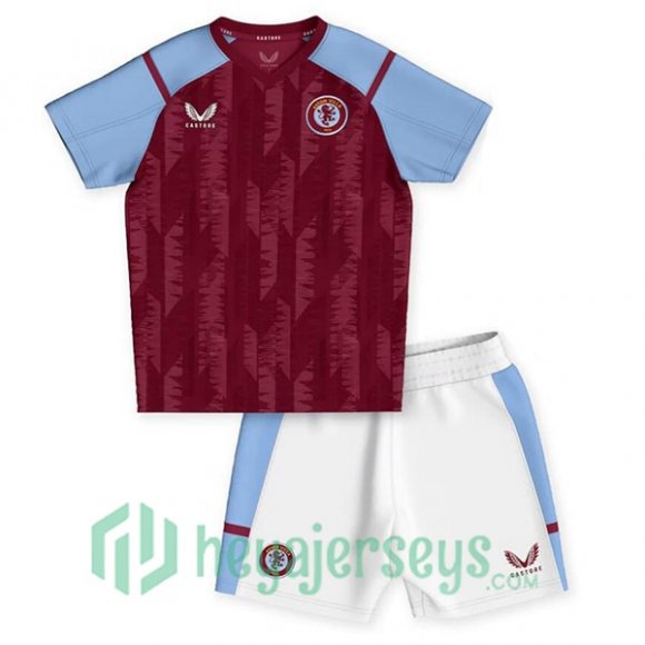 Aston Villa Kids Soccer Jersey Home Red 2023/2024