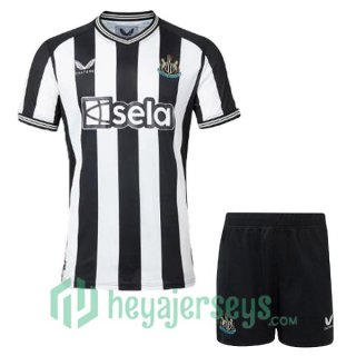 Newcastle United Kids Soccer Jersey Home White Black 2023/2024