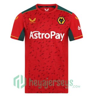 Wolves Soccer Jersey Away Red 2023/2024