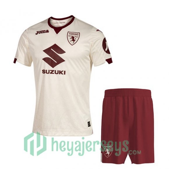 Torino FC Kids Soccer Jersey Away Yellow 2023/2024