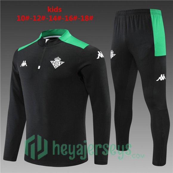 Real Betis Kids Training Jacket Suit Black 2022/2023