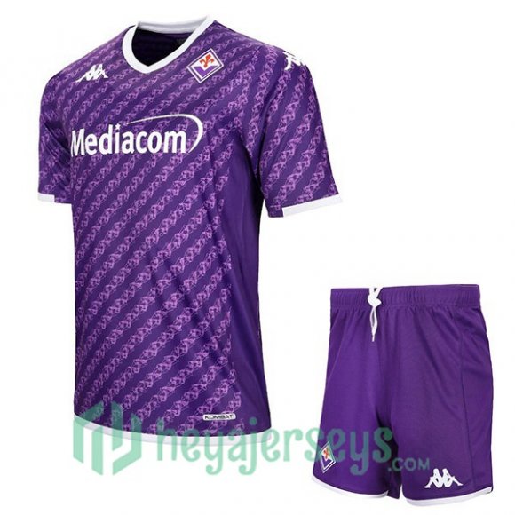 ACF Fiorentina Kids Soccer Jersey Home Purple 2023/2024