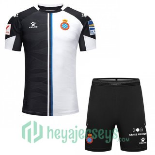 RCD Espanyol Kids Soccer Jersey Third Black White 2023/2024