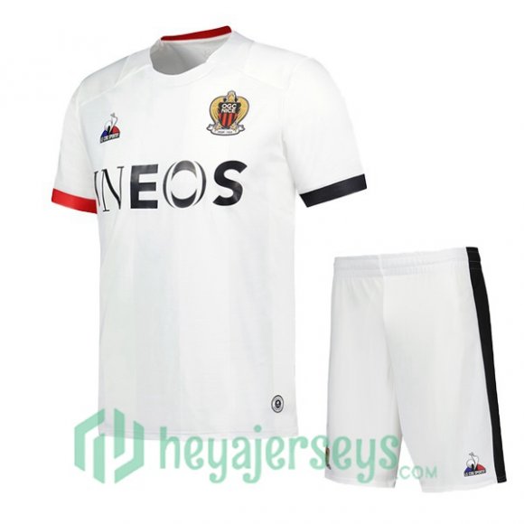 OGC Nice Kids Soccer Jersey Away White 2023/2024