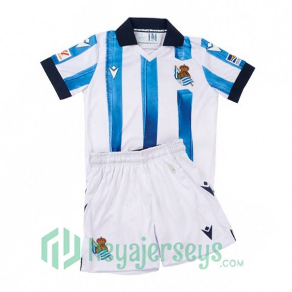 Real Sociedad Kids Soccer Jersey Home Blue White 2023/2024