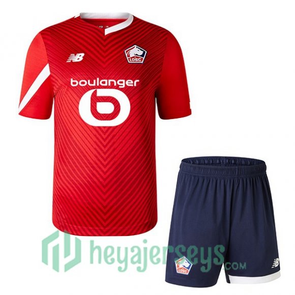 Lille OSC Kids Soccer Jersey Home Red 2023/2024