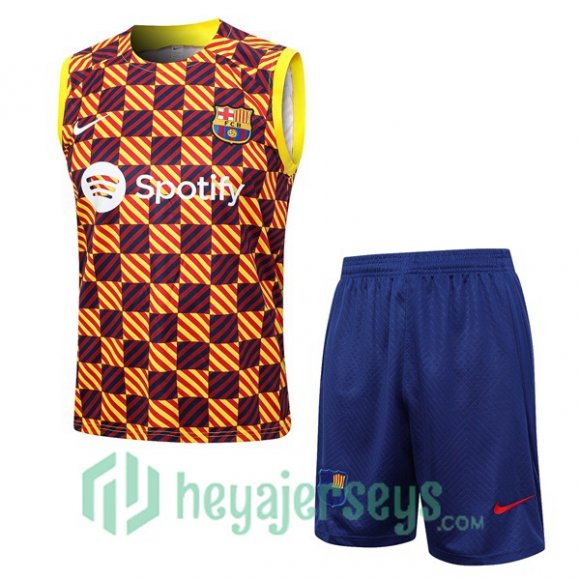 FC Barcelona Soccer Vest + Shorts Yellow 2023/2024