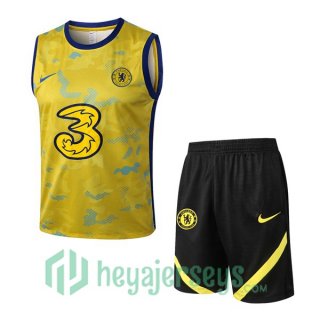 FC Chelsea Soccer Vest + Shorts Yellow 2022/2023