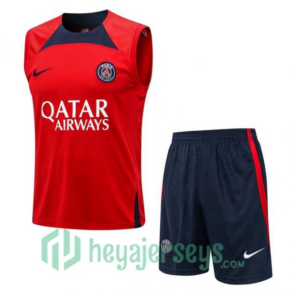 Paris Saint Germain Soccer Vest + Shorts Red 2022/2023