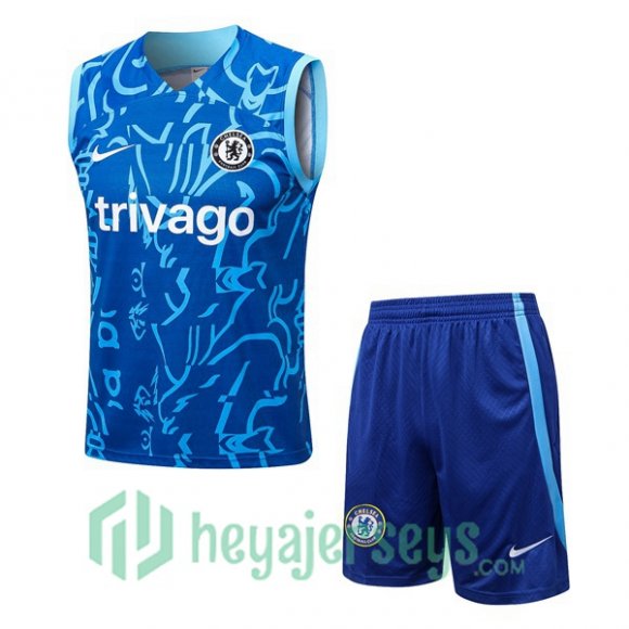 FC Chelsea Soccer Vest + Shorts Blue 2022/2023