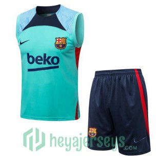 FC Barcelona Soccer Vest + Shorts Green 2022/2023