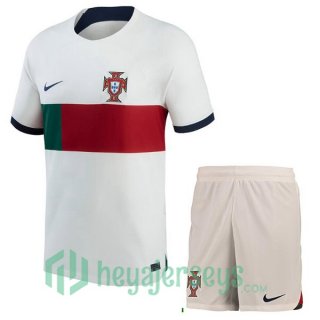 Portugal Kids Away Jersey White Red 2023/2023