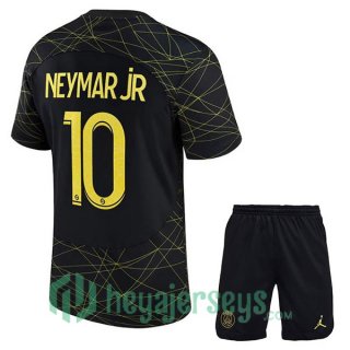 Paris Saint Germain (NEYMAR JR 10) Kids Soccer Jersey Fourth Black 2022/2023