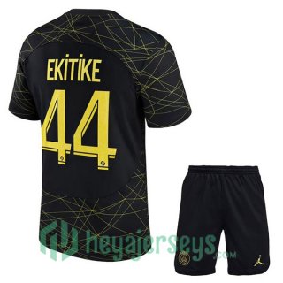 Paris Saint Germain (EKITIKE 44) Kids Soccer Jersey Fourth Black 2022/2023