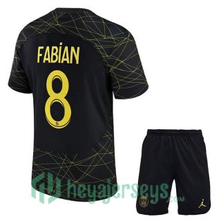 Paris Saint Germain (FABIAN 8) Kids Soccer Jersey Fourth Black 2022/2023