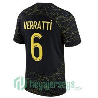 Paris Saint Germain (VERRATTI 6) Soccer Jersey Fourth Black 2022/2023