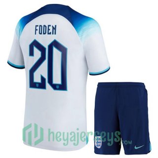 England (FODEN 20) Kids Home Jersey White 2023/2023