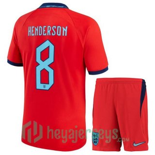 England (HENDERSON 8) Kids Away Jersey Red 2023/2023