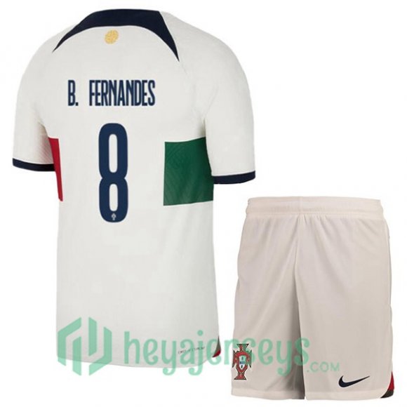 Portugal (J. MOUTINHO 8) Kids Away Jersey White Red 2023/2023