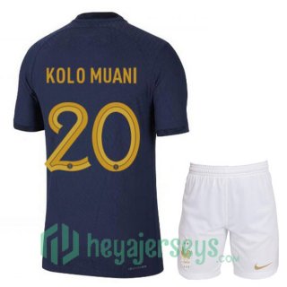 France (KOLO MUANI 20) Kids Home Jersey Royal Blue 2023/2023