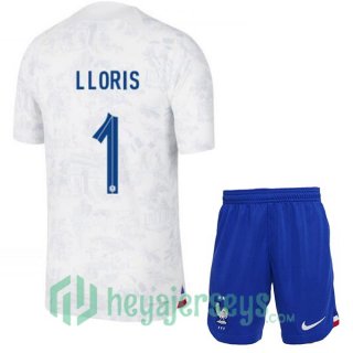 France (LLORIS 1) Kids Away Jersey White 2023/2023